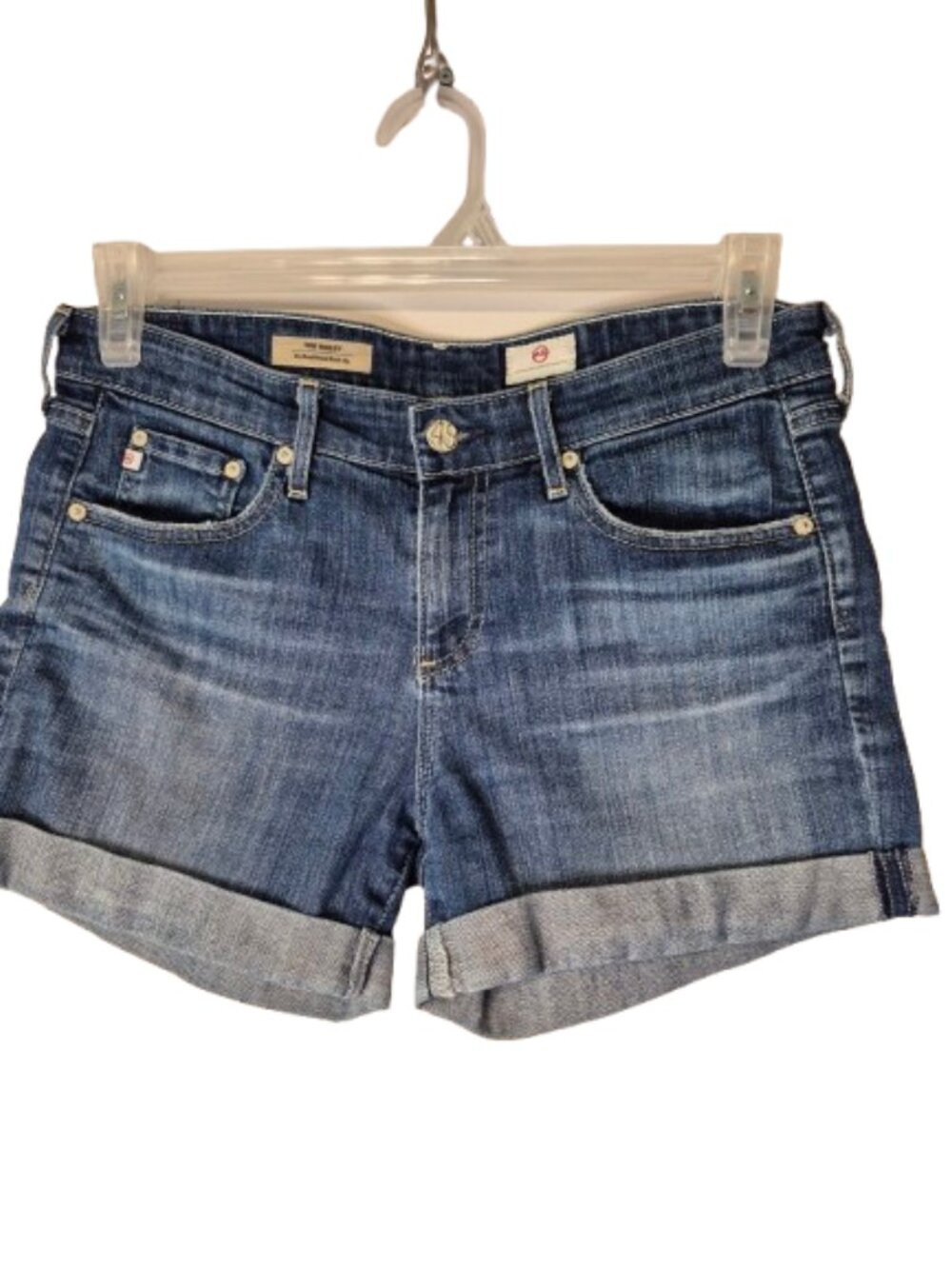AG Adriano Goldschmied The Hailey Ex Boyfriend Roll Up Denim Shorts Size 27